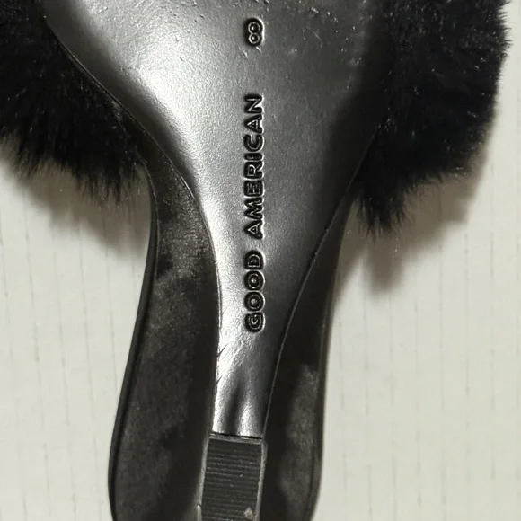 Good American Furry Sexy Wedge Heels Sz 8 - Picture 11 of 13